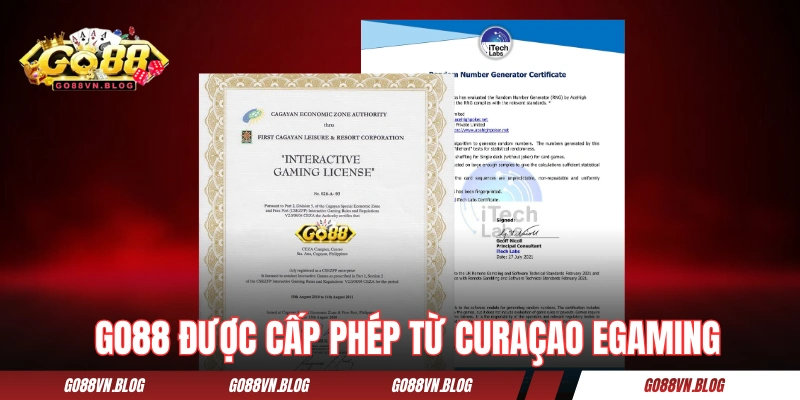 GO88 đã được cấp phép chính thức từ Curaçao eGaming